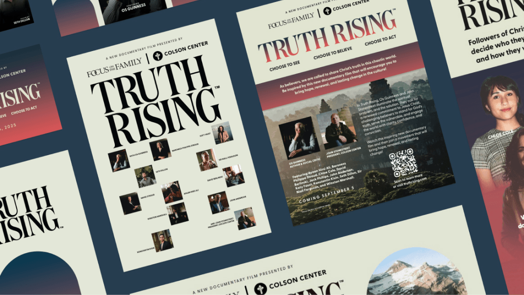 Collage of Truth Rising promotional materials including posters, cast photos, and a synopsis.