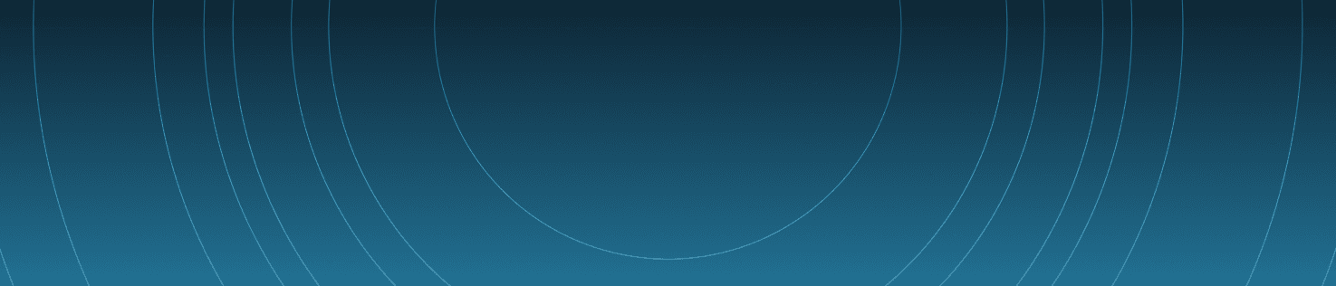 Dark teal gradient background fading to bright blue with curved line accents.