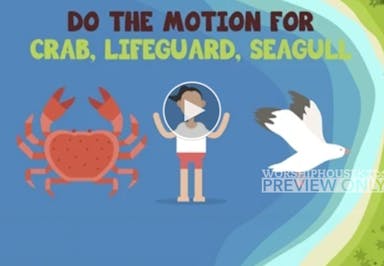 Crab, Lifeguard, Seagull Game Video