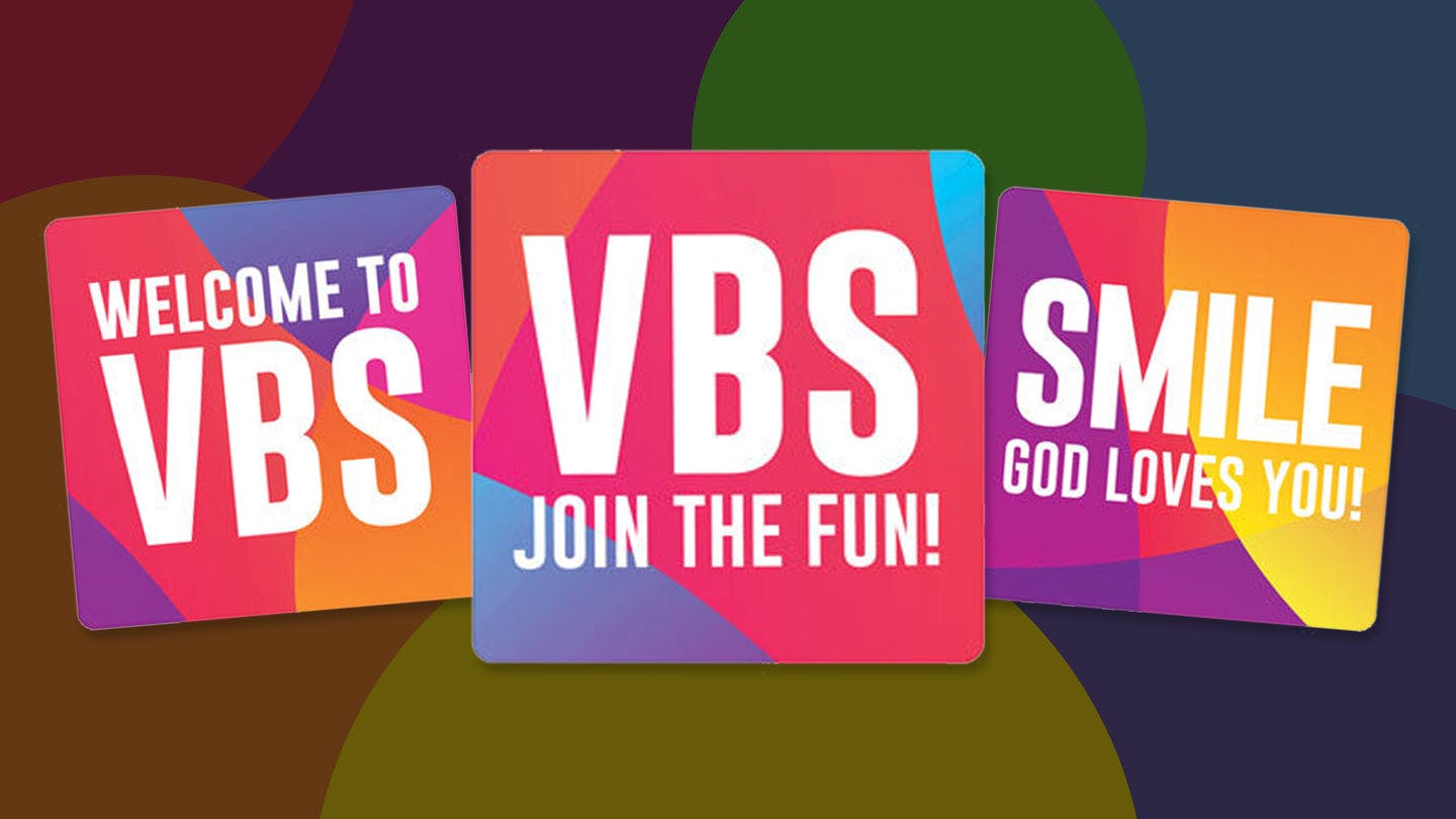 Curved Colors VBS Welcome - Handheld Sign