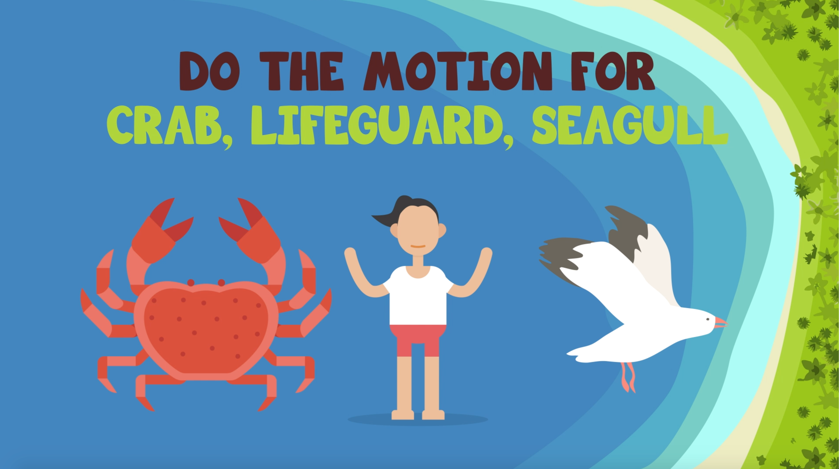 Crab, Lifeguard, Seagull Game Video