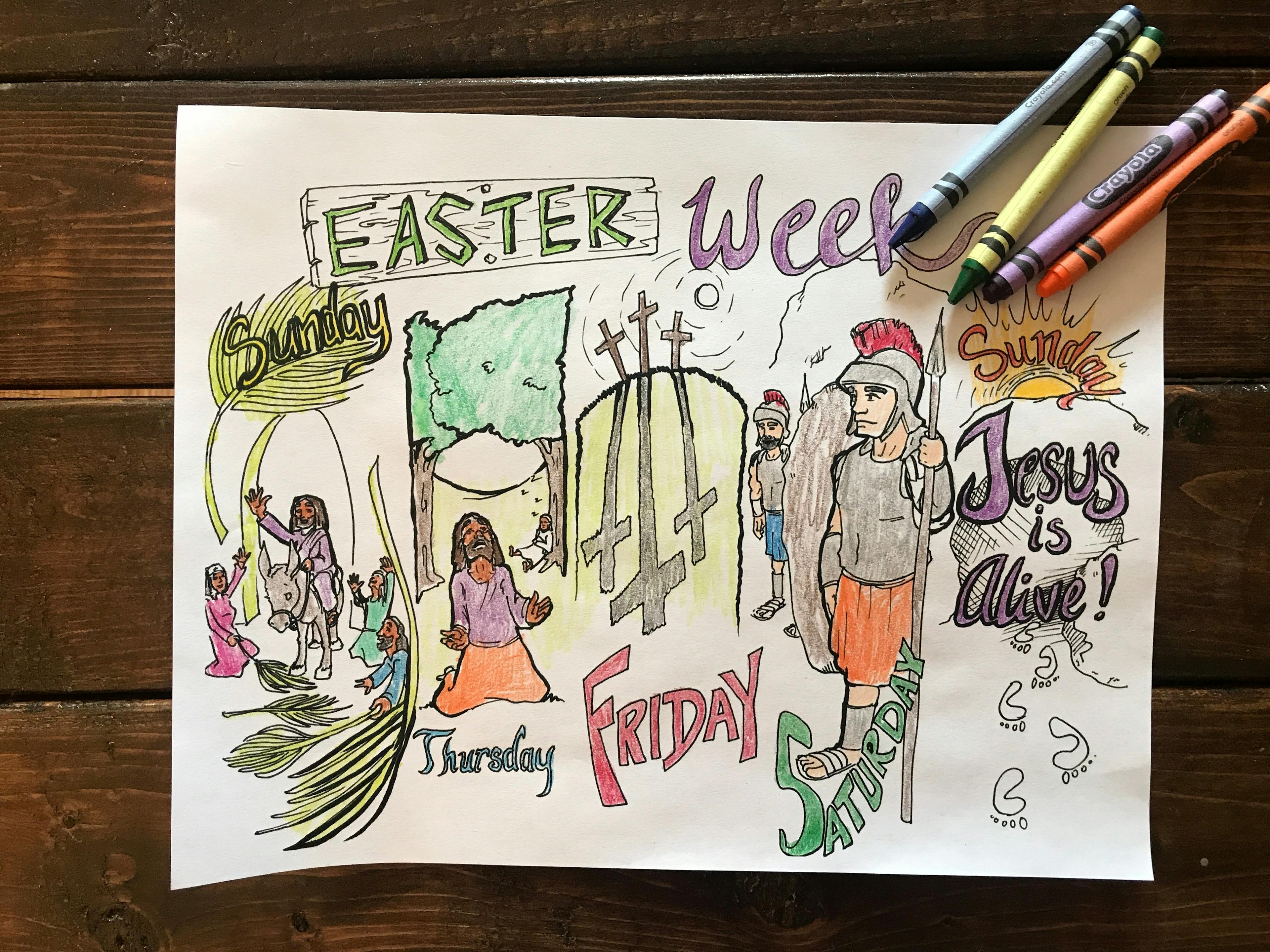Easter Week Bible Coloring Page