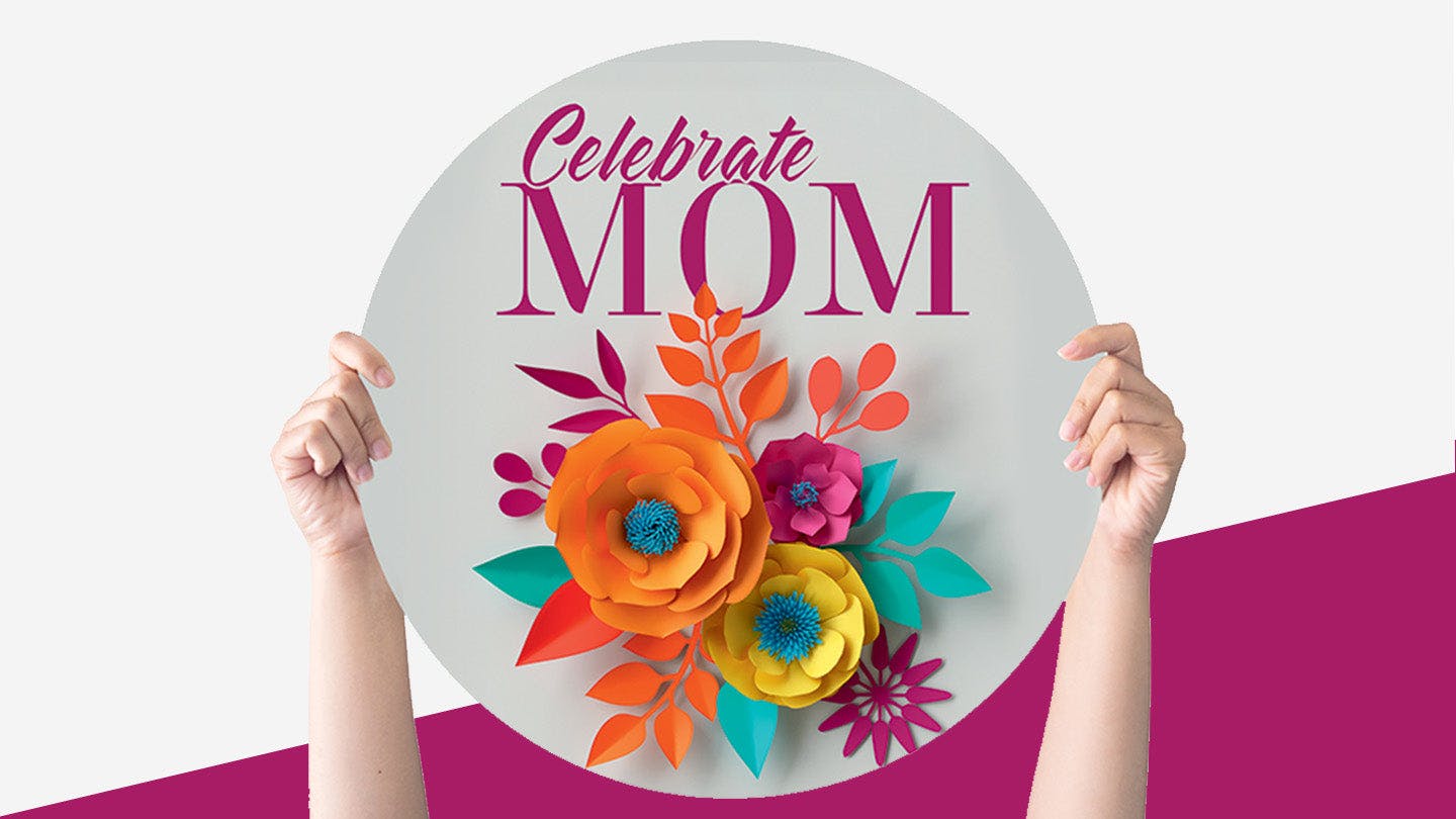 Mother's Day Paper Flowers - Handheld Sign