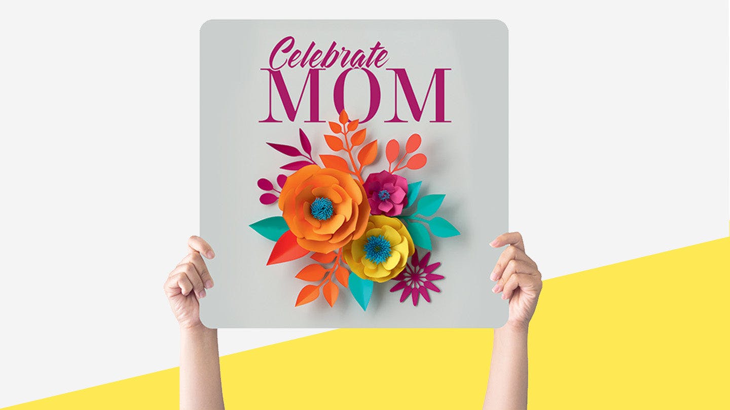 Mother's Day Paper Flowers - Handheld Sign - Handheld Square