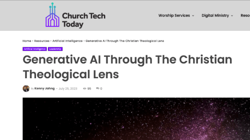 Generative AI Through The Christian Theological Lens